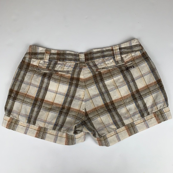 Nori Juniors Gray/Tan Plaid Shorts 100% Cotton - Picture 11 of 12